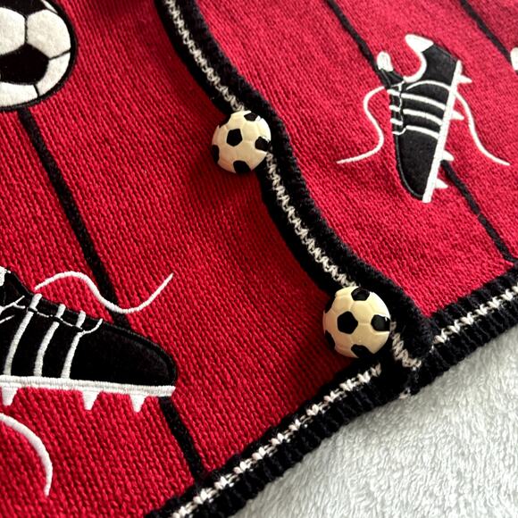 Vintage Red Soccer Sweater Vest - Picture 3 of 7